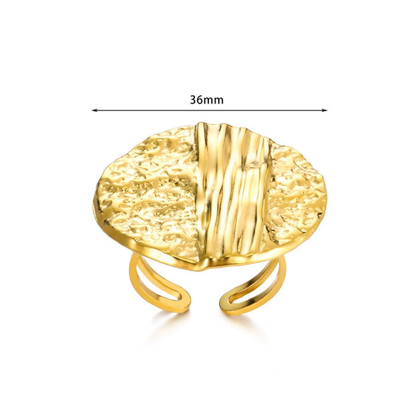 Jewelry Stainless Steel Geometric Arc Bow Ring With Electroplating For Women