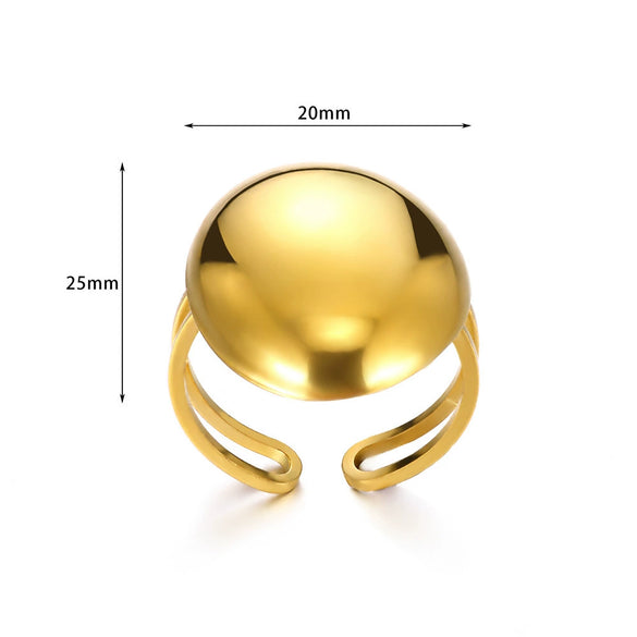 Jewelry Stainless Steel Geometric Arc Bow Ring With Electroplating For Women