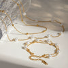 Jewelry Stainless Steel Geometric Beaded Pearl Bracelet And Necklace Electroplating Style For Women