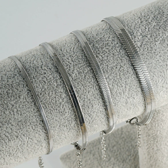 Jewelry 316L Stainless Steel Geometric Blade Chain Bracelet Electroplated Unisex Retro Hiphop Style