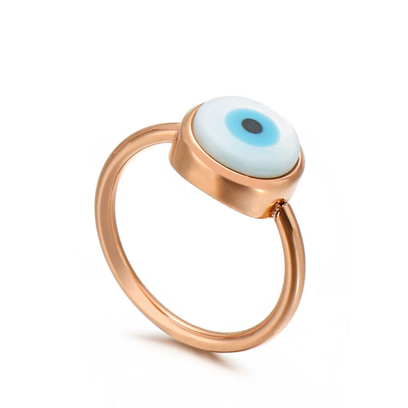Jewelry Stainless Steel Geometric Blue Eyes Devil's Eye Angel Eyes Women's Ring