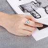 Jewelry Stainless Steel Geometric Blue Eyes Devil's Eye Angel Eyes Women's Ring