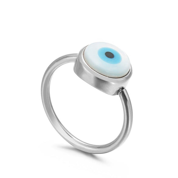Jewelry Stainless Steel Geometric Blue Eyes Devil's Eye Angel Eyes Women's Ring