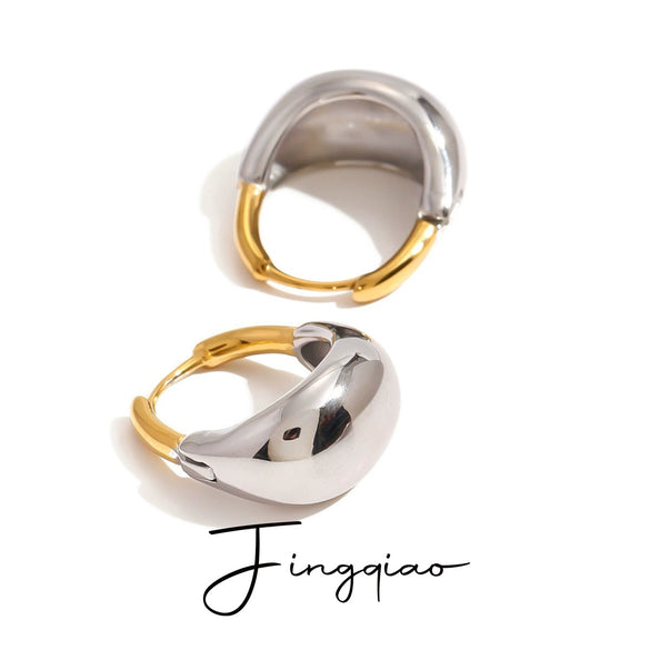 Jewelry Stainless Steel Geometric Electroplated French Light Luxury Ear Buckle Bag Jewelry
