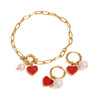 Jewelry Stainless Steel Geometric Electroplated Women's Pendant Bracelet And Earrings