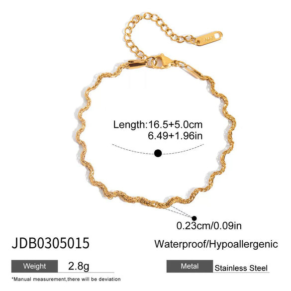 Jewelry Stainless Steel Geometric Flat Chain Bracelet Electroplating Women's Classic Style