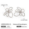 Jewelry Stainless Steel Geometric Flower Hammer Electroplating Women's