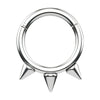 Jewelry Stainless Steel Geometric Heart Shape Polished Sharp Cone Buckle Earrings And Nose Ring