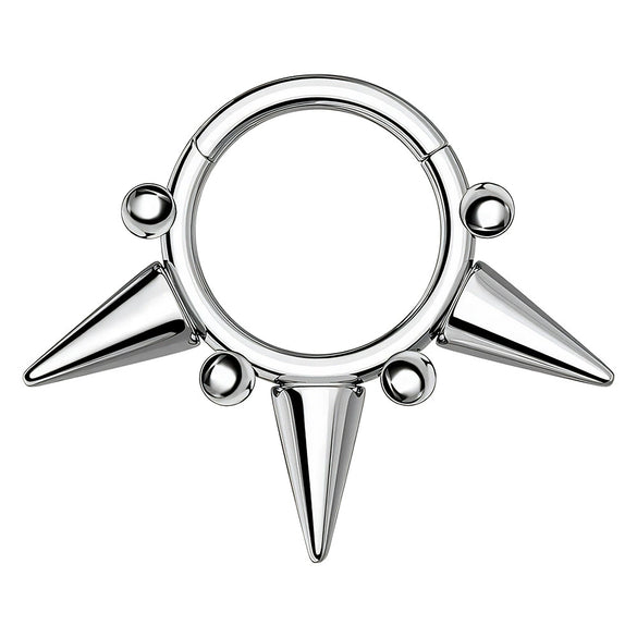 Jewelry Stainless Steel Geometric Heart Shape Polished Sharp Cone Buckle Earrings And Nose Ring