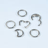 Jewelry Stainless Steel Geometric Heart Shape Polished Sharp Cone Buckle Earrings And Nose Ring