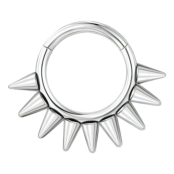 Jewelry Stainless Steel Geometric Heart Shape Polished Sharp Cone Buckle Earrings And Nose Ring