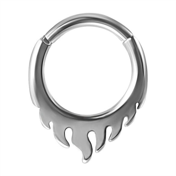 Jewelry Stainless Steel Geometric Heart Shape Polished Sharp Cone Buckle Earrings And Nose Ring