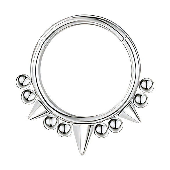 Jewelry Stainless Steel Geometric Heart Shape Polished Sharp Cone Buckle Earrings And Nose Ring