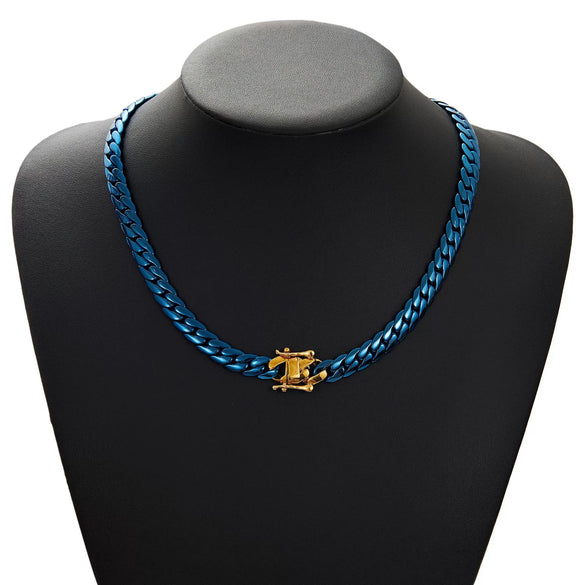 Jewelry Stainless Steel Geometric Horse Whip Chain Necklace Electroplated Unisex