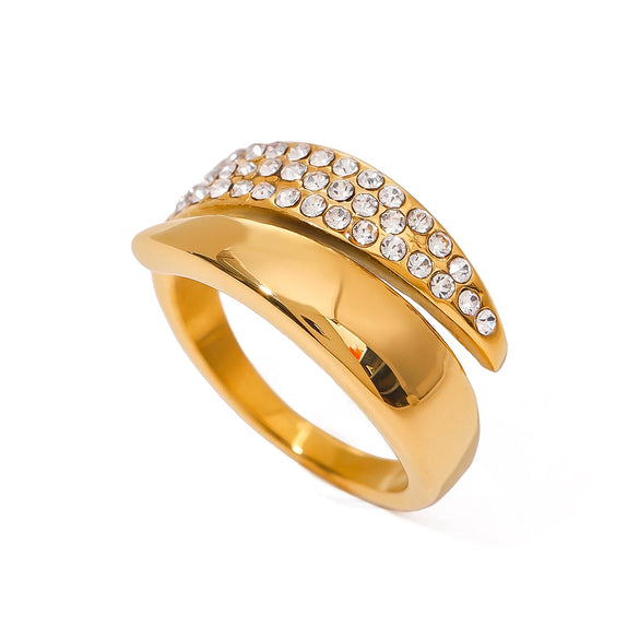 Jewelry Stainless Steel Geometric Light Luxury Electroplating Ring