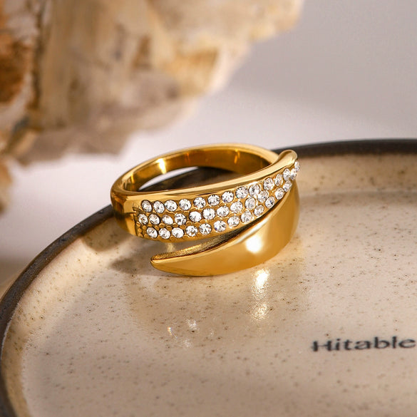 Jewelry Stainless Steel Geometric Light Luxury Electroplating Ring