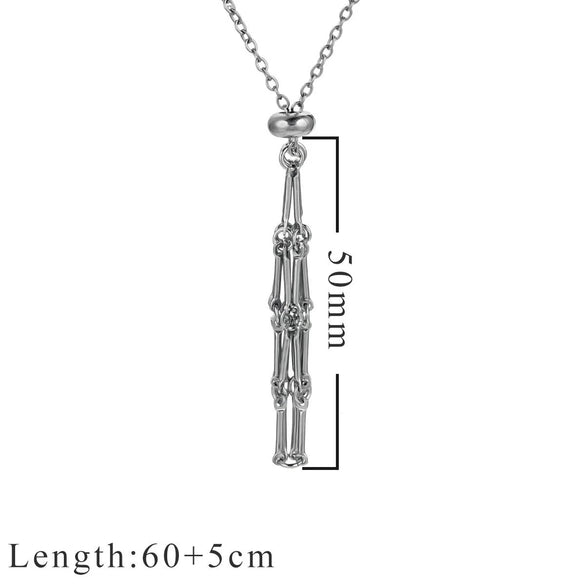 Jewelry Stainless Steel Geometric Net Bag Woven Pendant With Natural Crystal Accessories Electroplated