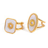 Jewelry Stainless Steel Geometric Open Ring Electroplated For Women