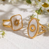 Jewelry Stainless Steel Geometric Open Ring Electroplated For Women