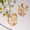 Jewelry Stainless Steel Geometric Open Ring Electroplated For Women