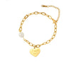 Jewelry Stainless Steel Geometric Peach Heart Electroplated Bracelet For Women And Unisex