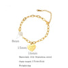 Jewelry Stainless Steel Geometric Peach Heart Electroplated Bracelet For Women And Unisex