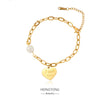 Jewelry Stainless Steel Geometric Peach Heart Electroplated Bracelet For Women And Unisex