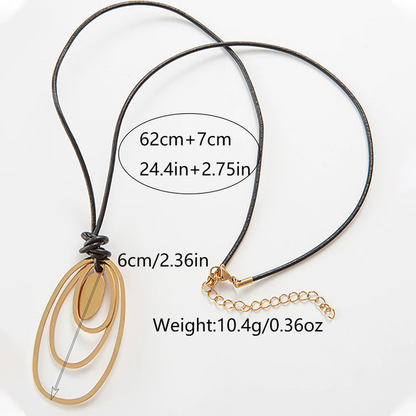 Jewelry Stainless Steel Geometric Pendant Necklace Electroplating