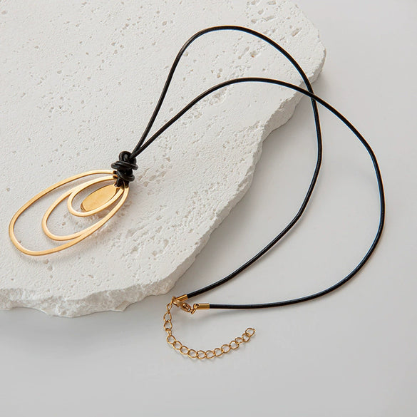 Jewelry Stainless Steel Geometric Pendant Necklace Electroplating