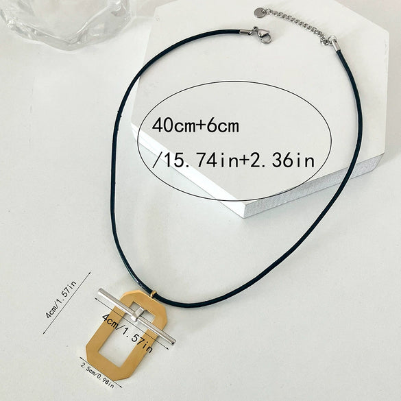 Jewelry Stainless Steel Geometric Pendant Necklace Electroplating