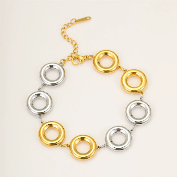 Jewelry Stainless Steel Geometric Retro Electroplated Ring Earrings Bracelet For Women