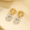 Jewelry Stainless Steel Geometric Retro Electroplated Ring Earrings Bracelet For Women
