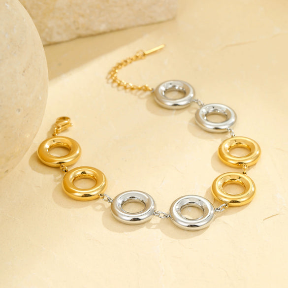 Jewelry Stainless Steel Geometric Retro Electroplated Ring Earrings Bracelet For Women
