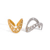 Jewelry Stainless Steel Geometric Ring With Electroplating And Adjustable Opening Ring