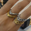 Jewelry Stainless Steel Geometric Ring With Electroplating And Adjustable Opening Ring