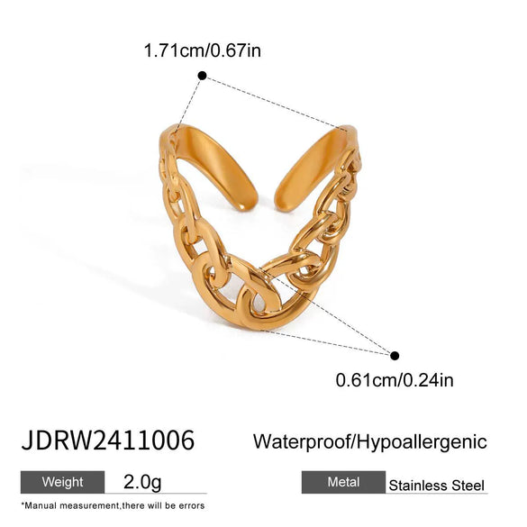 Jewelry Stainless Steel Geometric Ring With Electroplating And Adjustable Opening Ring