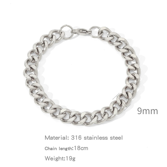 Jewelry Stainless Steel Geometric Single Grinding Electroplating Unisex Bracelet