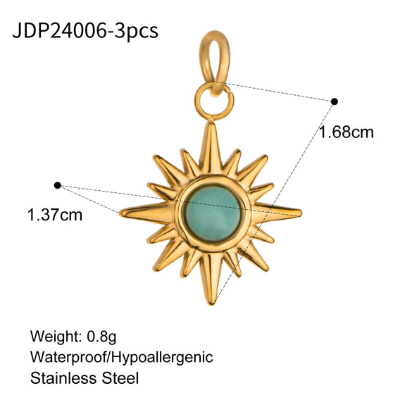 Jewelry Stainless Steel Geometric Star Moon Pendant Electroplated