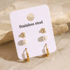 Jewelry Stainless Steel Geometric Style Electroplated Earrings