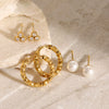 Jewelry Stainless Steel Geometric Style Electroplated Earrings