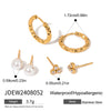 Jewelry Stainless Steel Geometric Style Electroplated Earrings