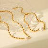 Jewelry Stainless Steel Geometric Style Natural Freshwater Pearl Oval Gold Bean Necklace And Bracelet