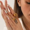 Jewelry Stainless Steel Geometric Tassel Open Ring With Electroplating