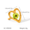 Jewelry Stainless Steel Glue Shell Geometric Flower Open Ring For Women