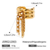 Jewelry Stainless Steel Gold And Silver Color Matching Tassel Open Ring Women's Electroplated
