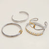 Jewelry Stainless Steel Gold Double Ring Bracelet Electroplating Geometric Design
