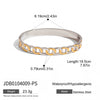Jewelry Stainless Steel Gold Double Ring Bracelet Electroplating Geometric Design