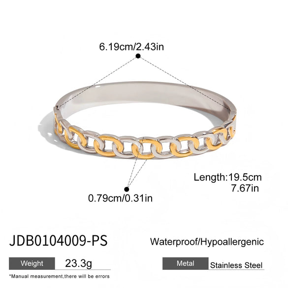 Jewelry Stainless Steel Gold Double Ring Bracelet Electroplating Geometric Design