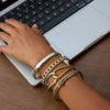 Jewelry Stainless Steel Gold Double Ring Bracelet Electroplating Geometric Design