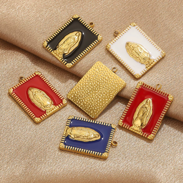 Jewelry Stainless Steel Gold Plated Oil Drops Cartoon Characters Pendant